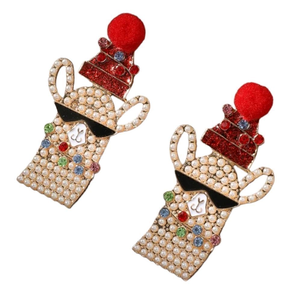 Cb#2 Llama Christmas earrings
